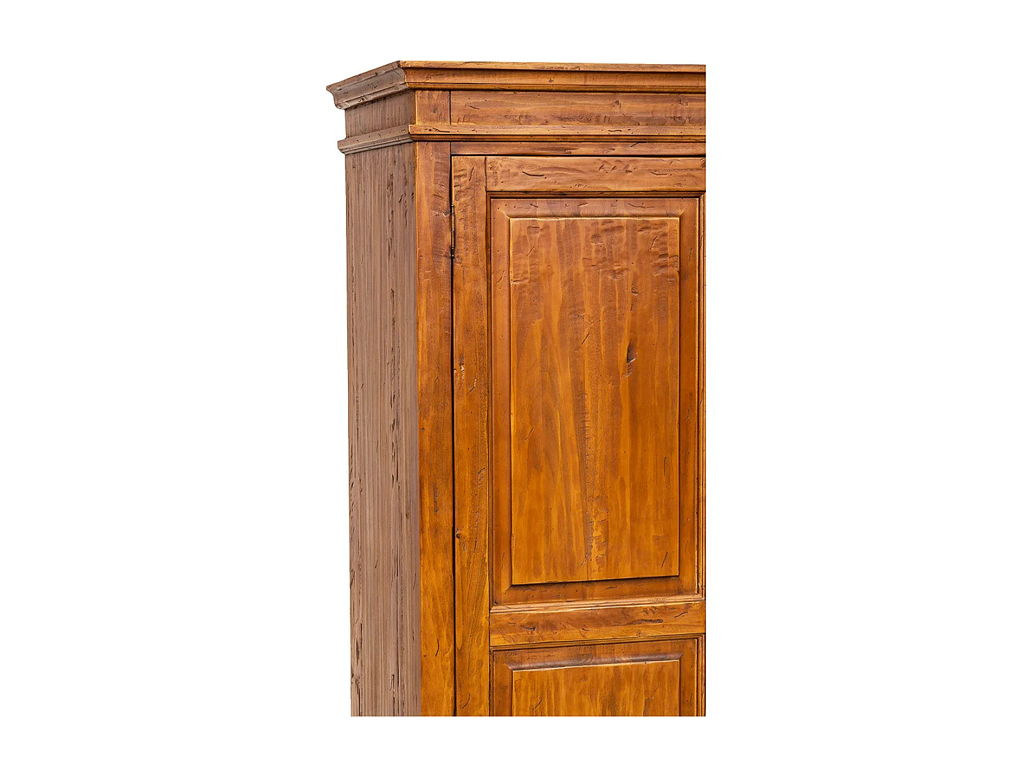 BISCOTTINI - Armoire - Bois massif finition antique naturelle - Armoire de rangement - Garde-robe et dressing - Armoire de jardin - Armoire vintage - 120x59x197 cm