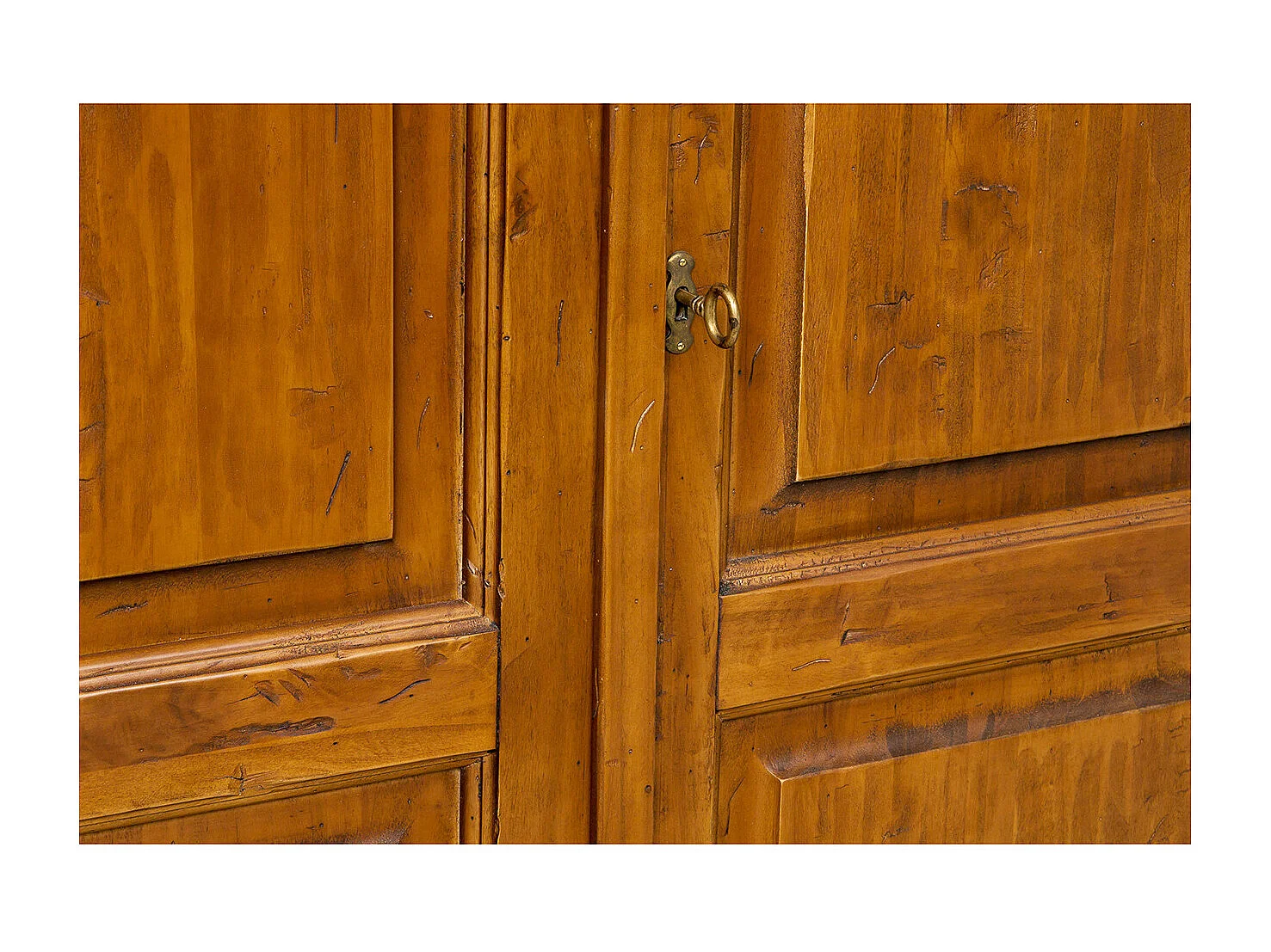 BISCOTTINI - Armoire - Bois massif finition antique naturelle - Armoire de rangement - Garde-robe et dressing - Armoire de jardin - Armoire vintage - 120x59x197 cm