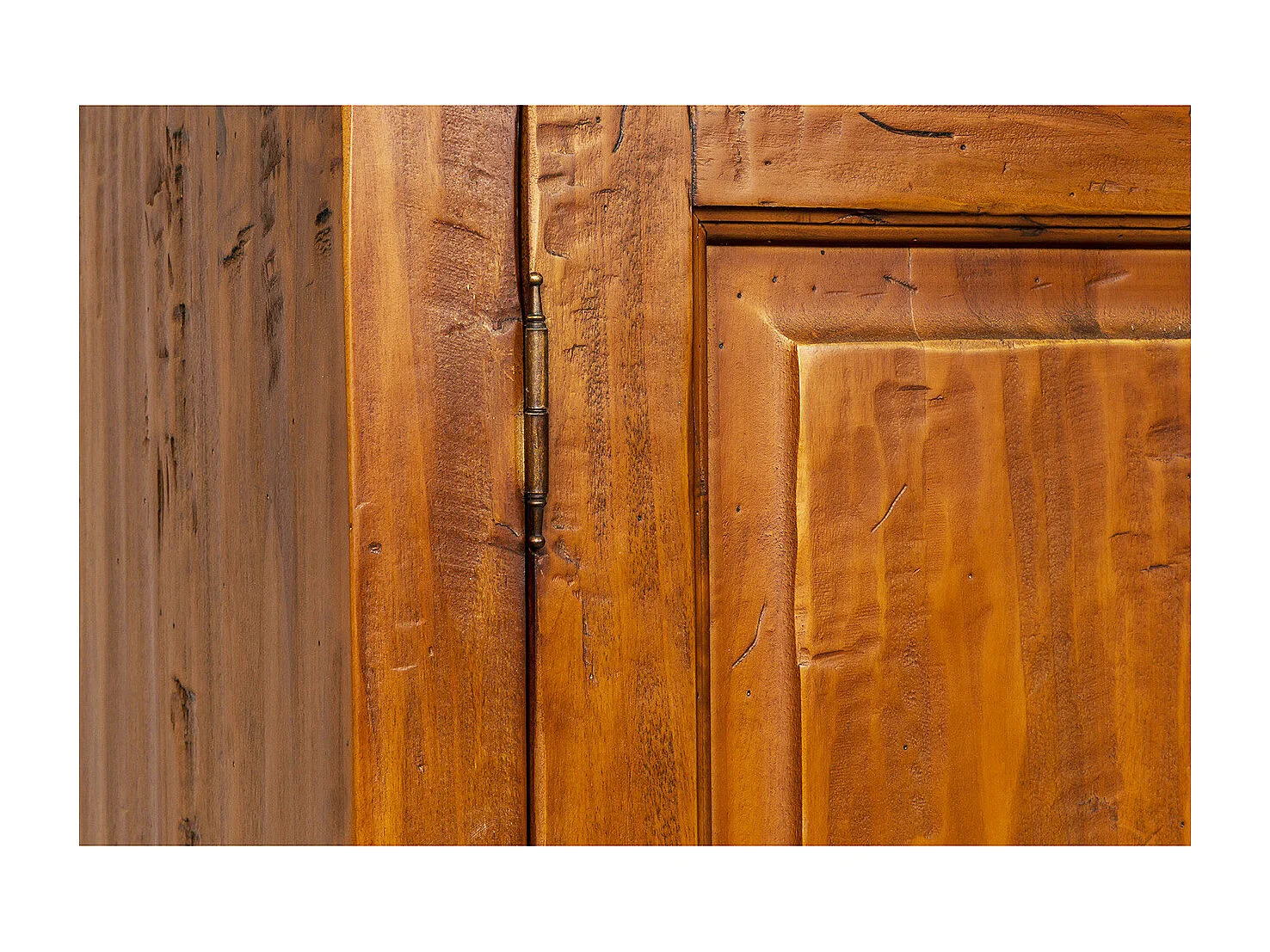 BISCOTTINI - Armoire - Bois massif finition antique naturelle - Armoire de rangement - Garde-robe et dressing - Armoire de jardin - Armoire vintage - 120x59x197 cm