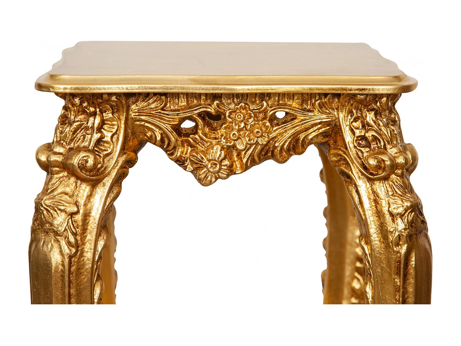 BISCOTTINI - Table console - Finition or antique - Table d'appoint - Console murale - Table de jardin - Table de chevet - Décoration vintage - 37x34x87 cm