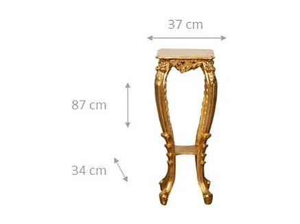 BISCOTTINI - Table console - Finition or antique - Table d'appoint - Console murale - Table de jardin - Table de chevet - Décoration vintage - 37x34x87 cm