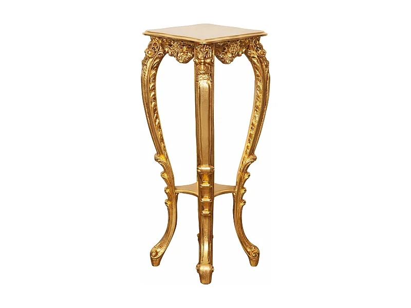 BISCOTTINI - Table console - Finition or antique - Table d'appoint - Console murale - Table de jardin - Table de chevet - Décoration vintage - 37x34x87 cm