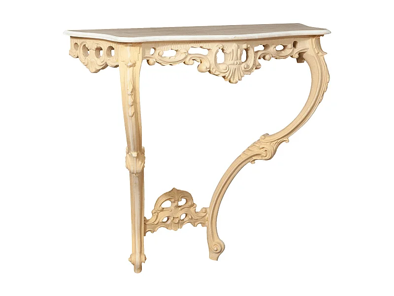 BISCOTTINI Table Console en Bois - Table d'appoint Finition Antique - Table pour Salon et Entrée - 87x33x84cm