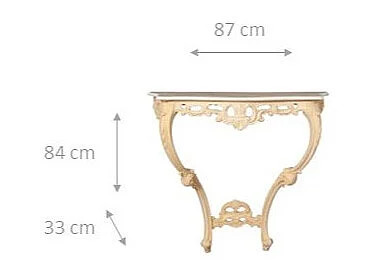 BISCOTTINI Table Console en Bois - Table d'appoint Finition Antique - Table pour Salon et Entrée - 87x33x84cm