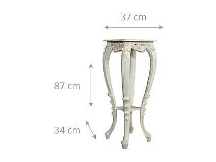 BISCOTTINI Console en bois - Finition blanche antique - Table d'appoint Décoratif - Pour Salon, Salle à manger, Cuisine - Table basse 37x34x87 cm