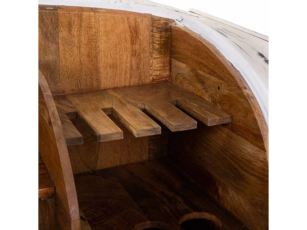 Bauliera portabottiglie in metallo bianco 155x82x85