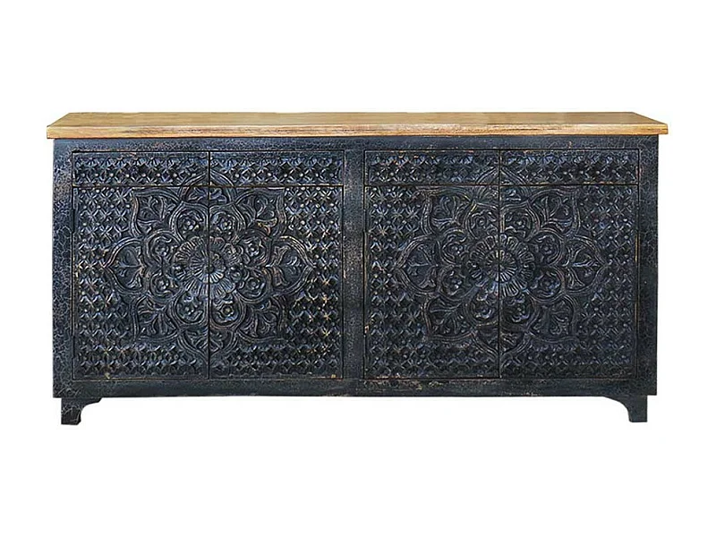 Credenza in legno nero 183x42x92
