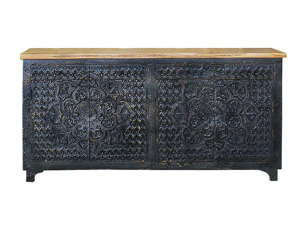 Credenza in legno nero 183x42x92