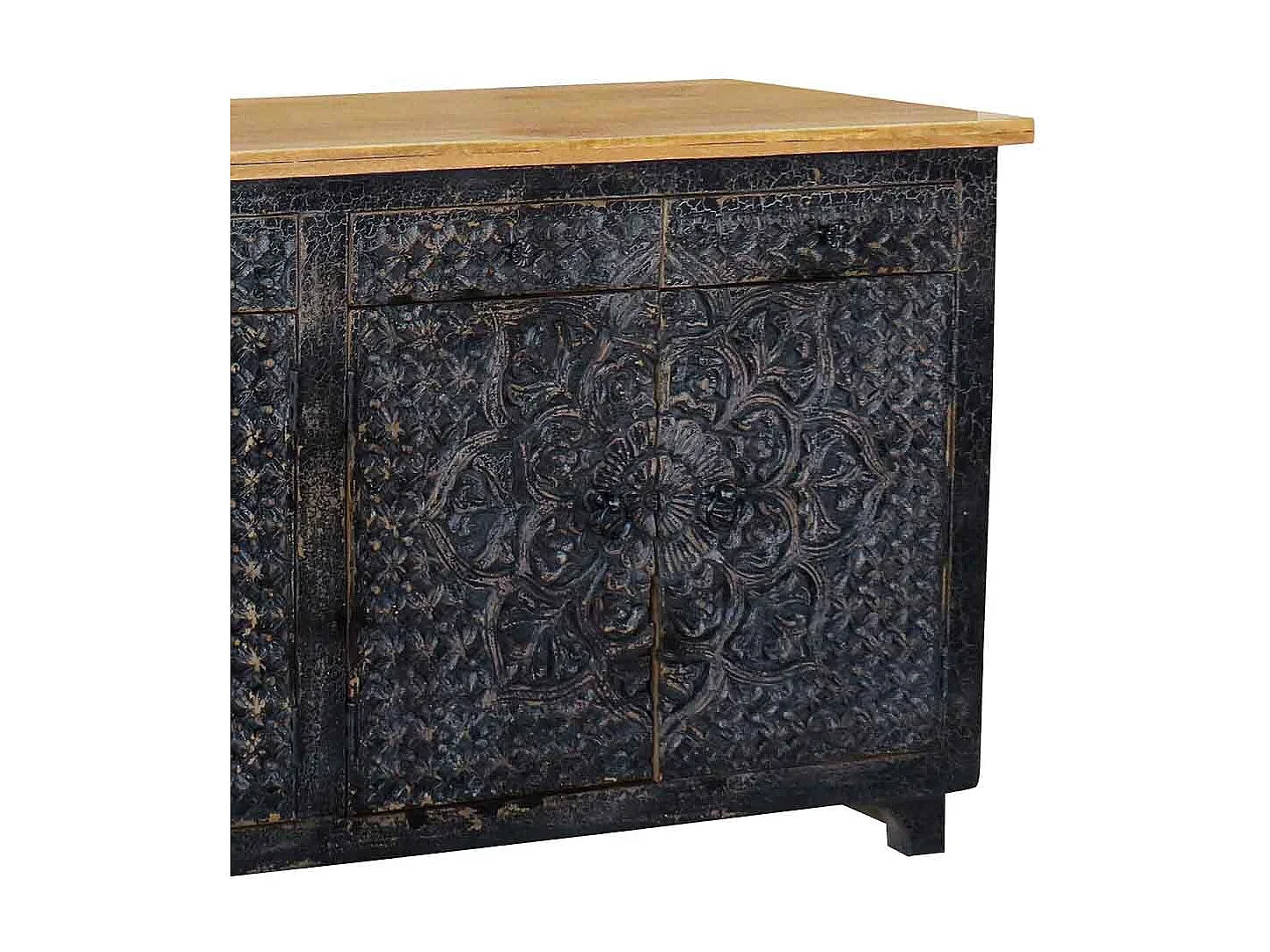Credenza in legno nero 183x42x92