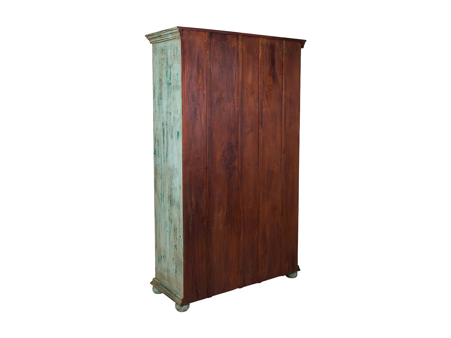 Vetrina in legno intagliato 106x43x180 blu