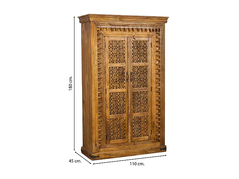 Schrank aus braunem Holz 110x45x180