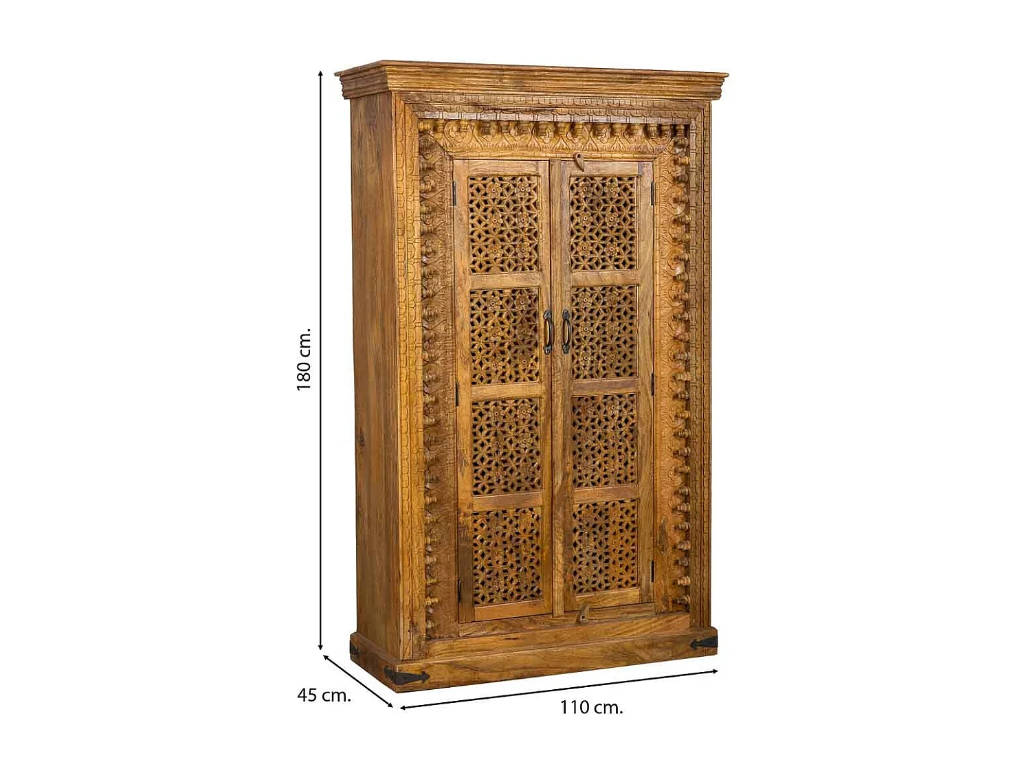 Schrank aus braunem Holz 110x45x180