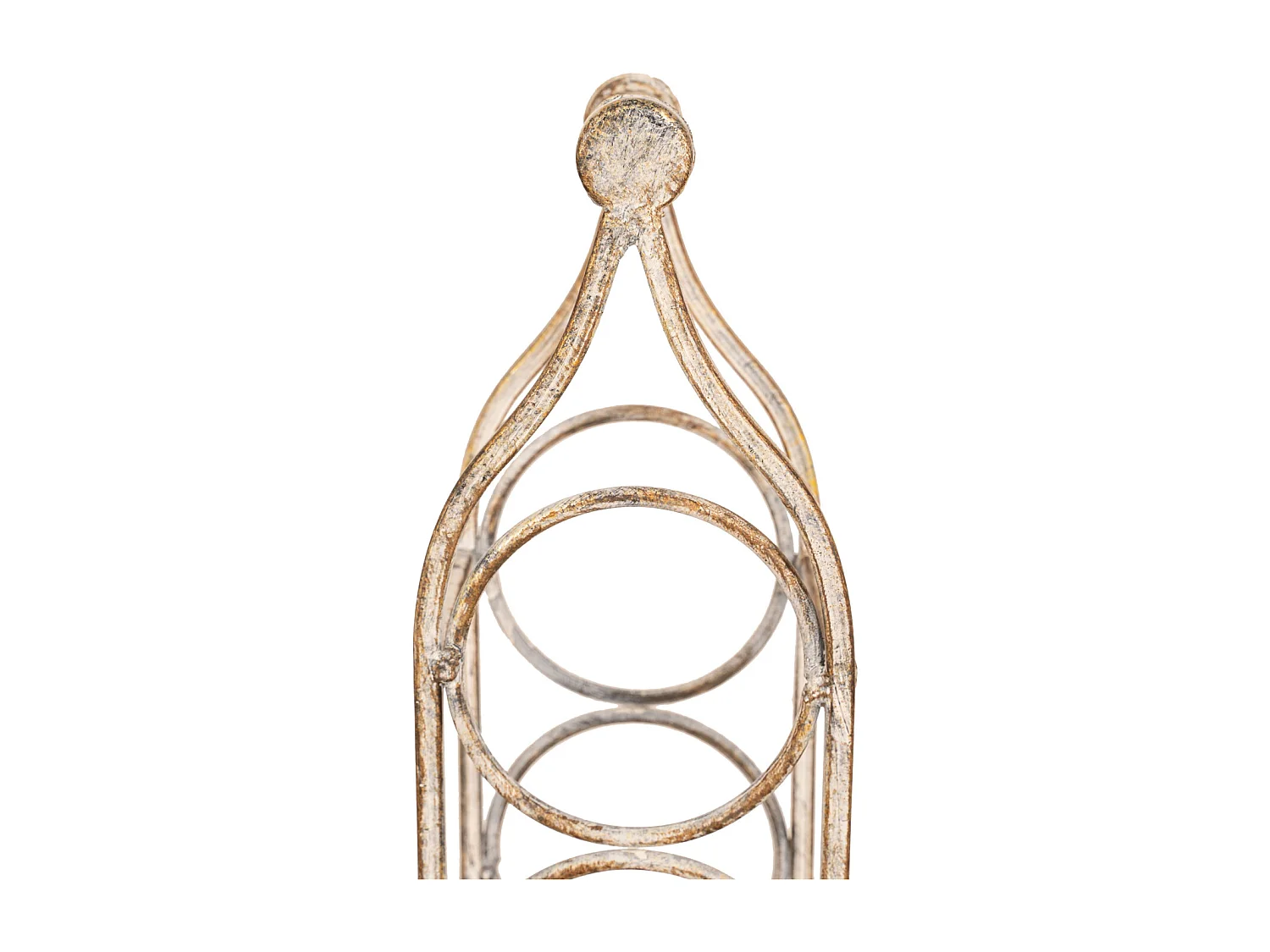 BISCOTTINI Porte-Bouteilles - Fer Forgé Finition Blanc Antique - Idéal pour la Décoration du Salon ou de la Cuisine - Casier à Vin - 15 x 16 x 105 cm