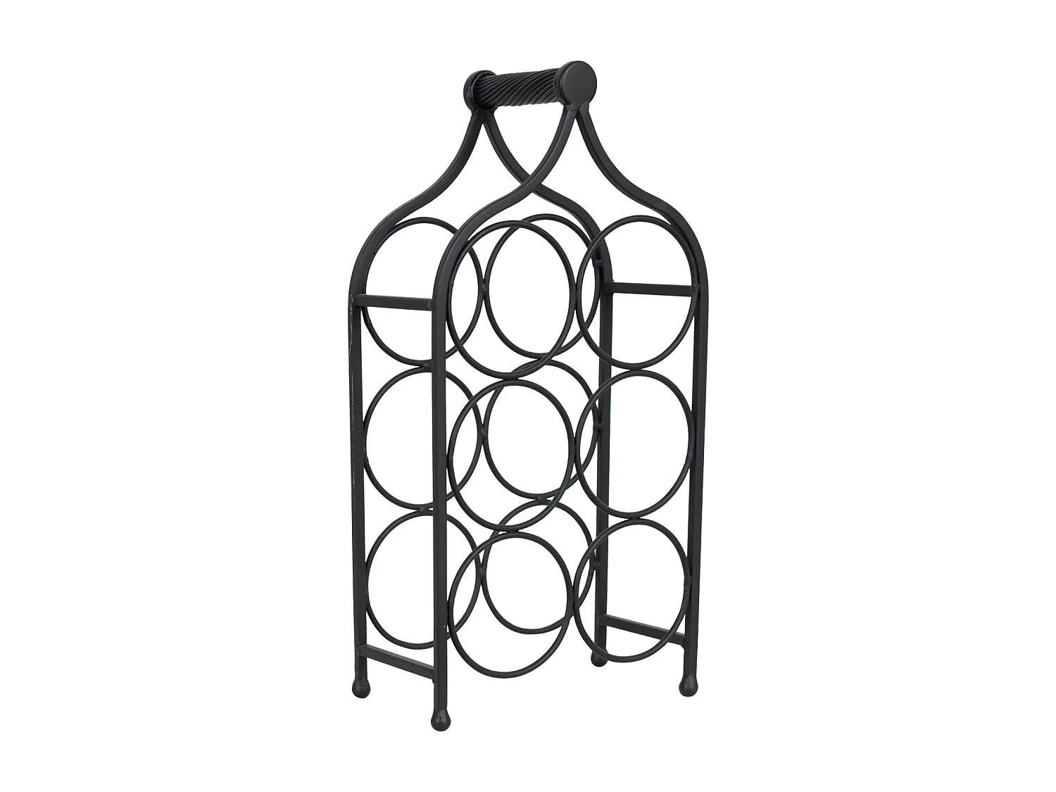 BISCOTTINI Porte-Bouteilles - Fer Forgé Finition Noir Antique - Idéal pour la Décoration du Salon ou de la Cuisine - Casier à Vin  - 24 x 14 x 46 cm