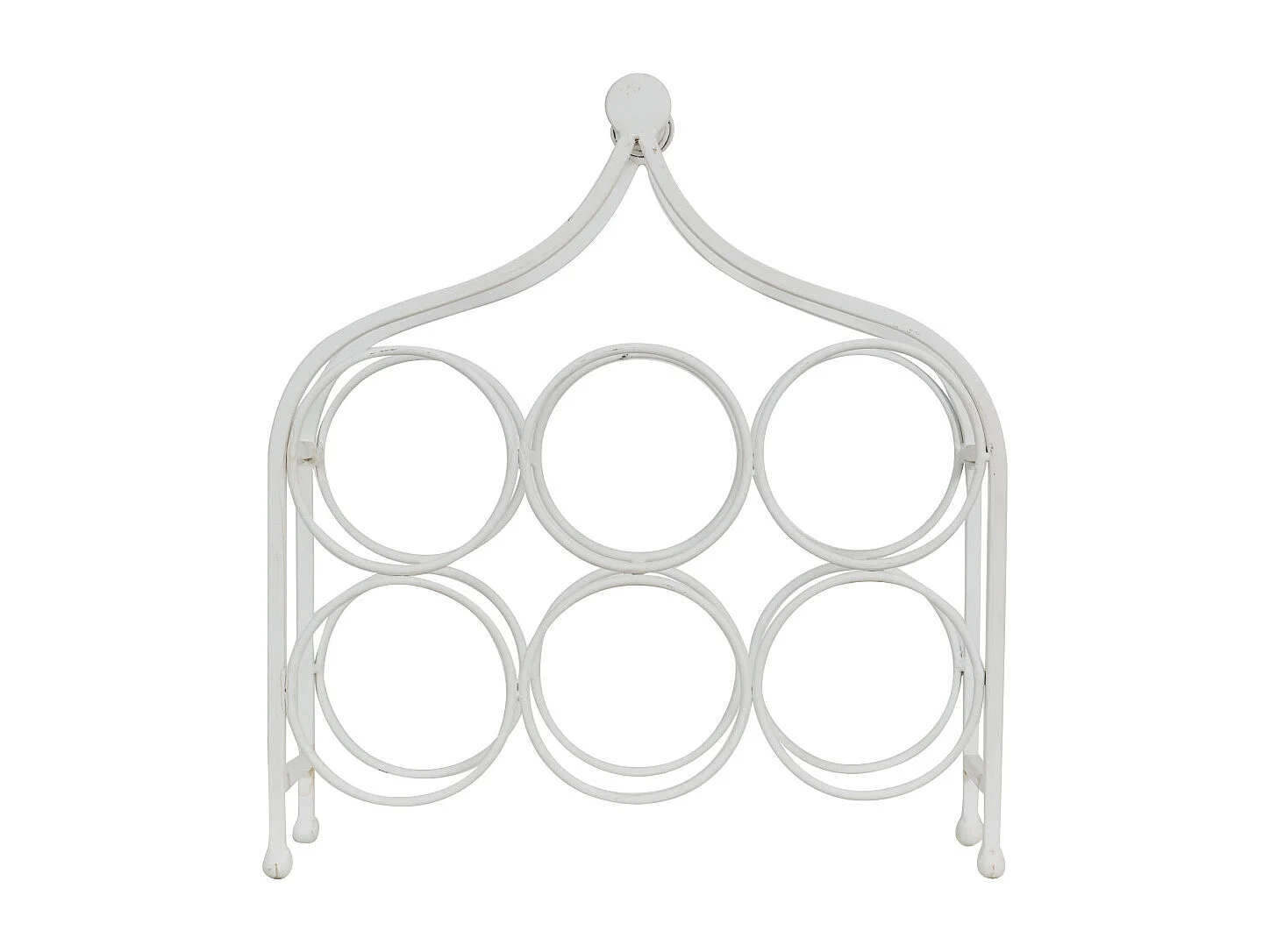 BISCOTTINI Porte-Bouteilles - Fer Forgé Finition Blanc Antique - Idéal pour la Décoration du Salon ou de la Cuisine - Casier à Vin - 35x37x14 cm