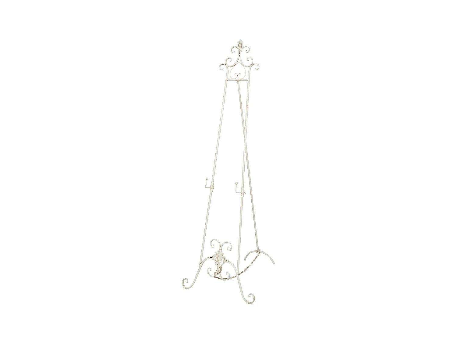 BISCOTTINI Support Cadre – Élégant Chevalet en Fer Forgé Blanc – Support pour Peinture – Chevalet Antique – Décoration pour Peinture – 53 x 96 x 150 cm