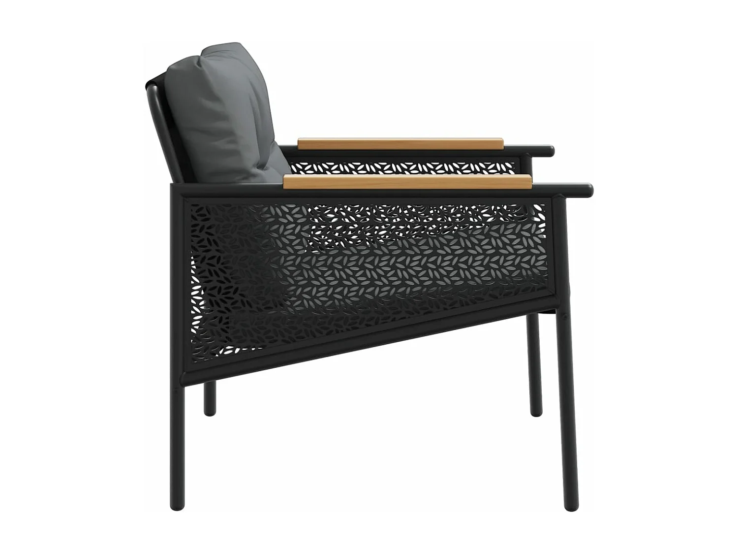 Tuinstoelen 2 stukkenmet kussens staal zwart