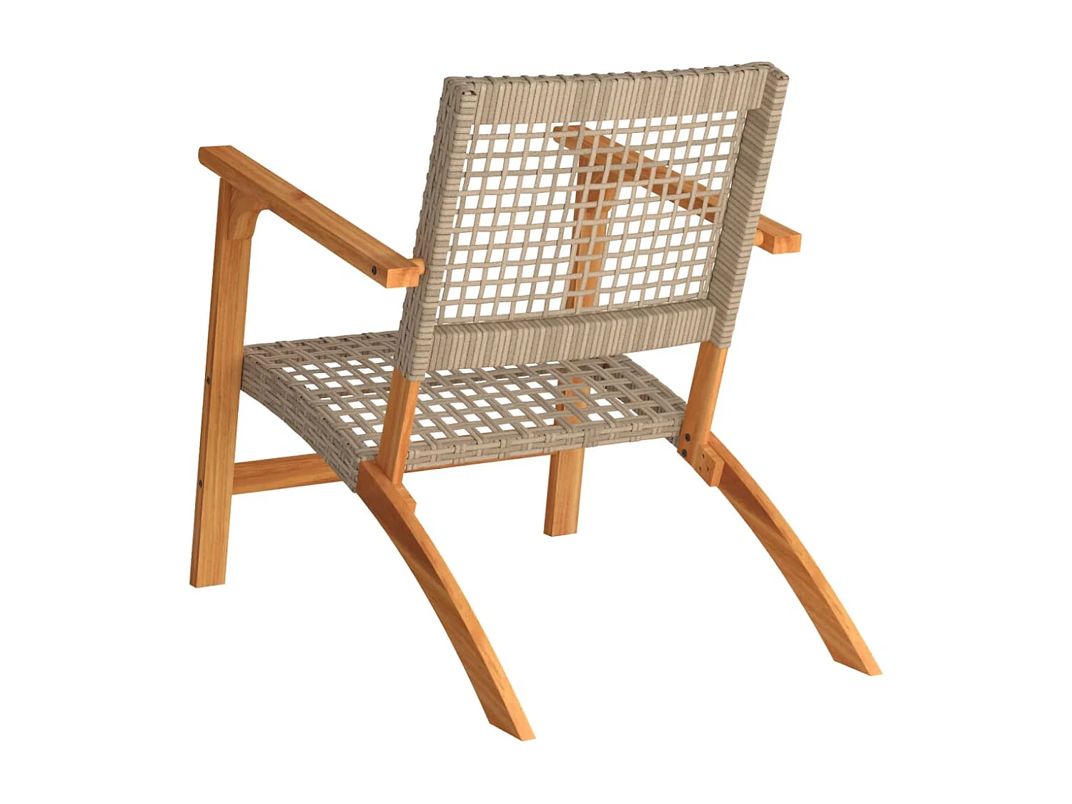 Chaises de jardin lot de 2 beige résine tressée bois d’acacia