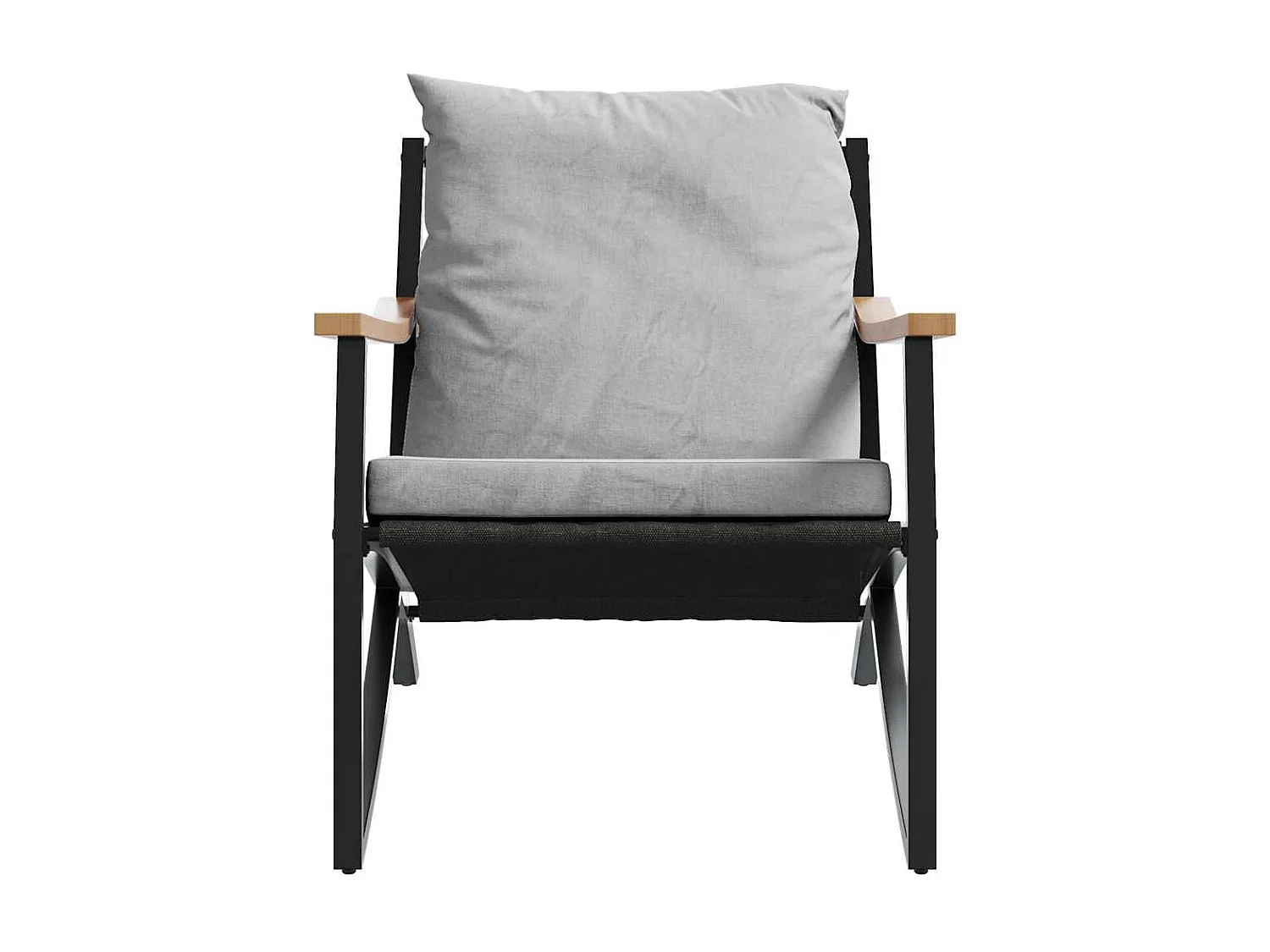 Tuinstoelen 2 st met kussens staal zwart