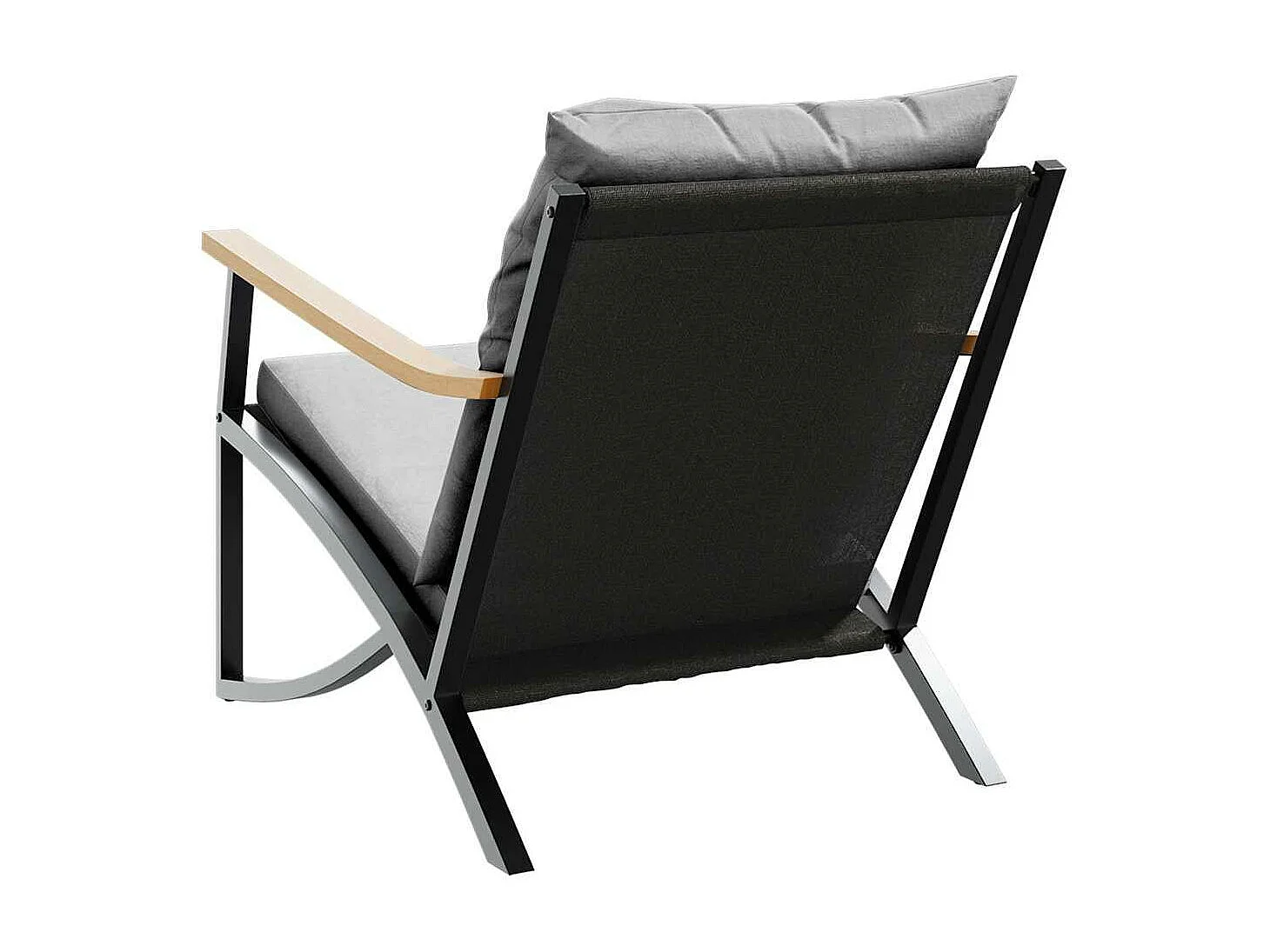 Tuinstoelen 2 st met kussens staal zwart