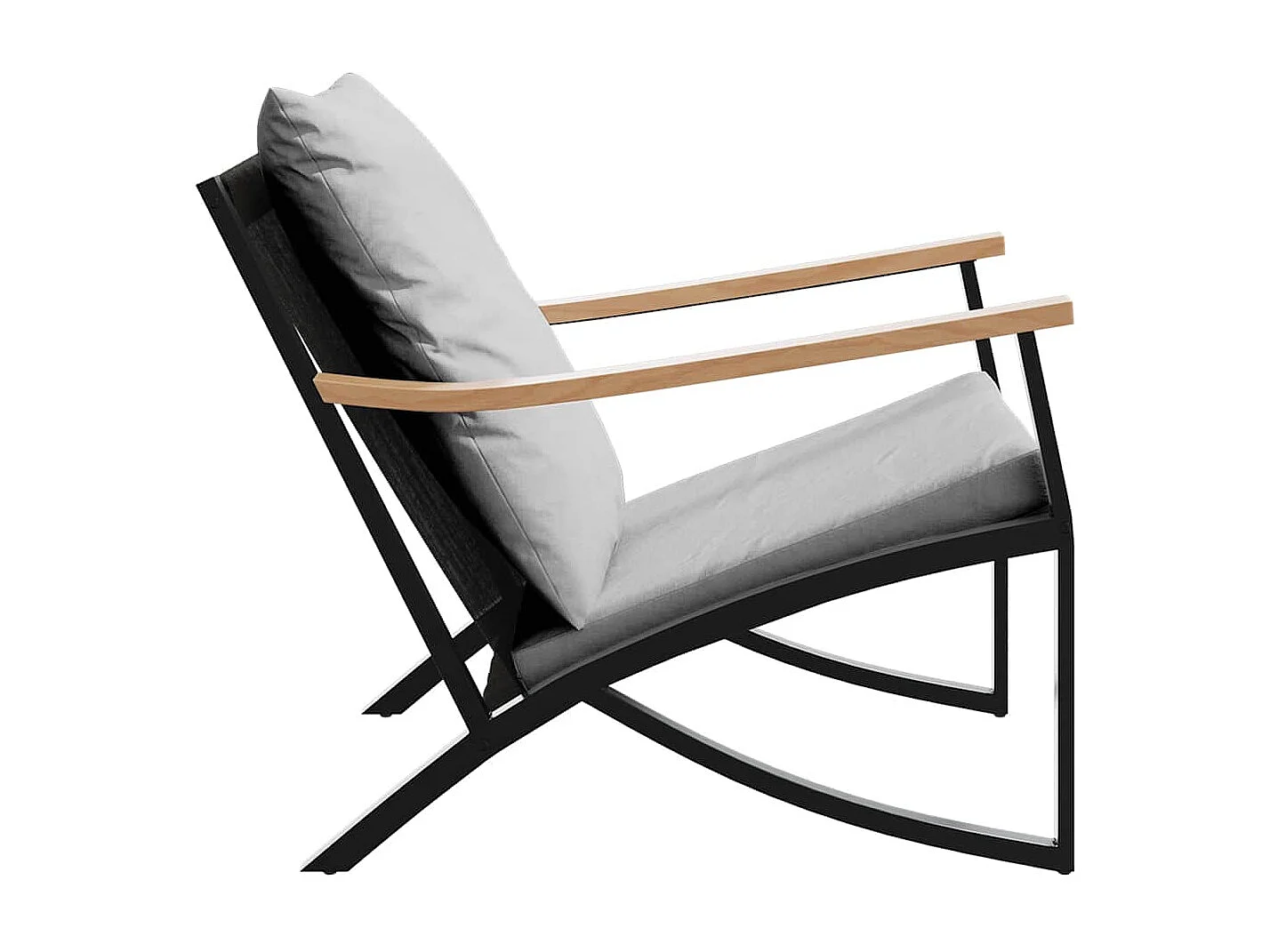 Tuinstoelen 2 st met kussens staal zwart