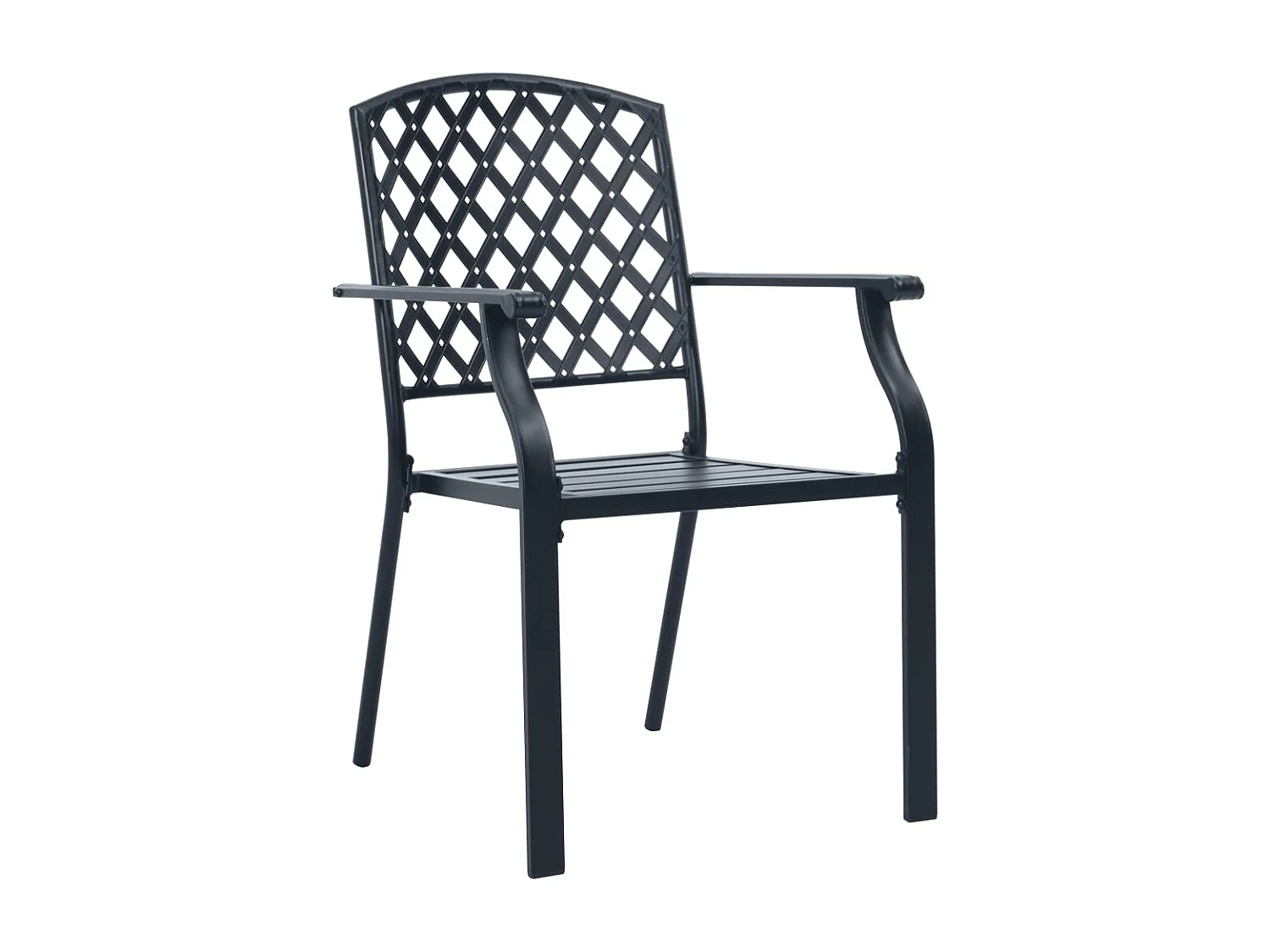 Ensemble de chaises de jardin empilables 7 pièces anthracite