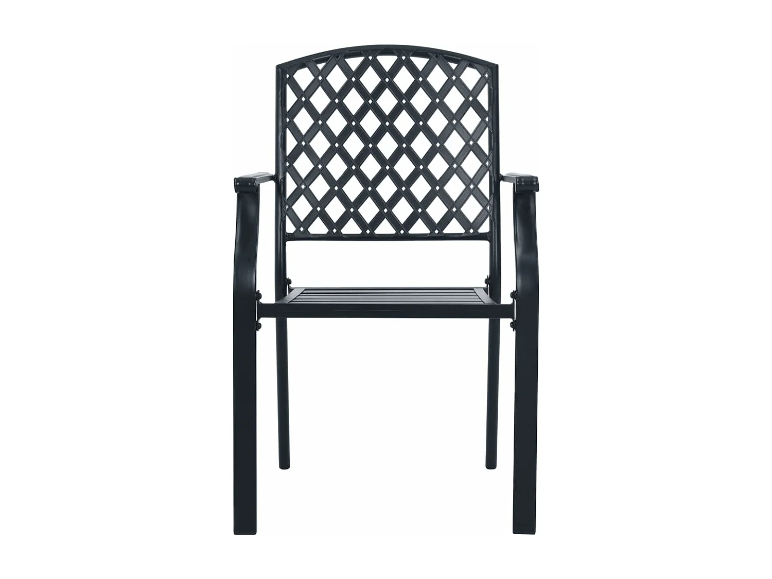 Ensemble de chaises de jardin empilables 7 pièces anthracite