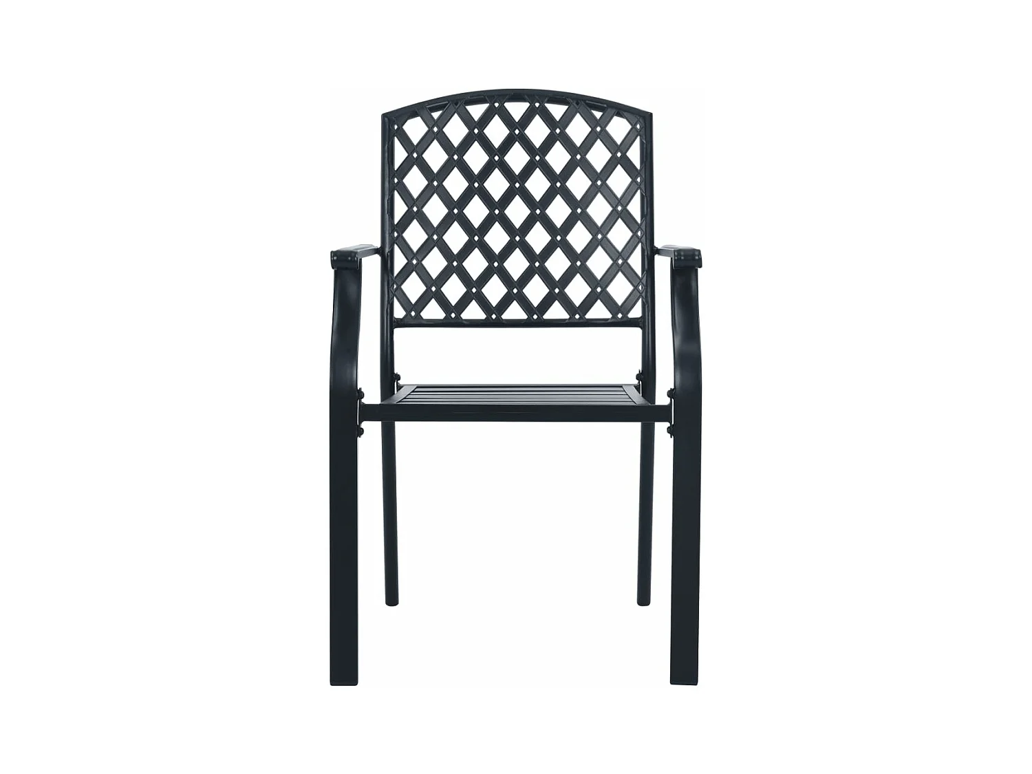 Sillas jardín apilables 7 piezas acero recubrimiento polvo gris