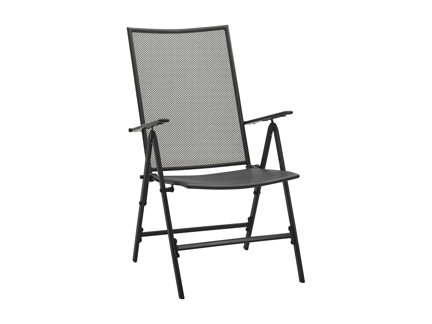 Ensemble de chaises de jardin inclinables 7 pièces anthracite