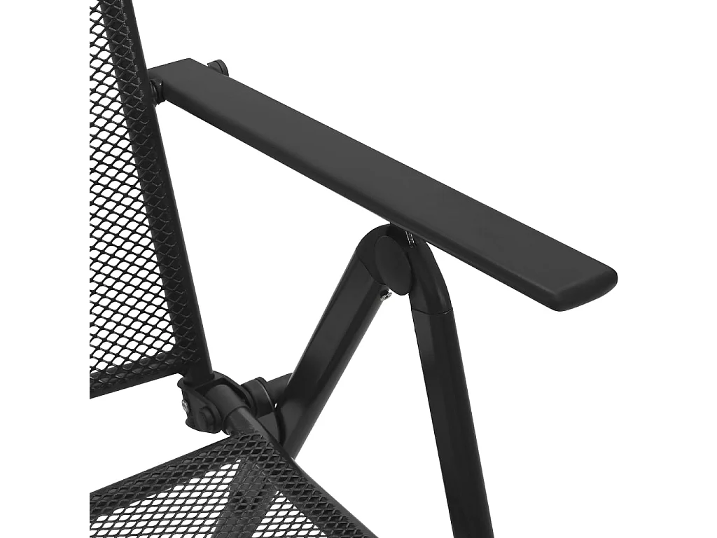 Ensemble de chaises de jardin inclinables 7 pièces anthracite