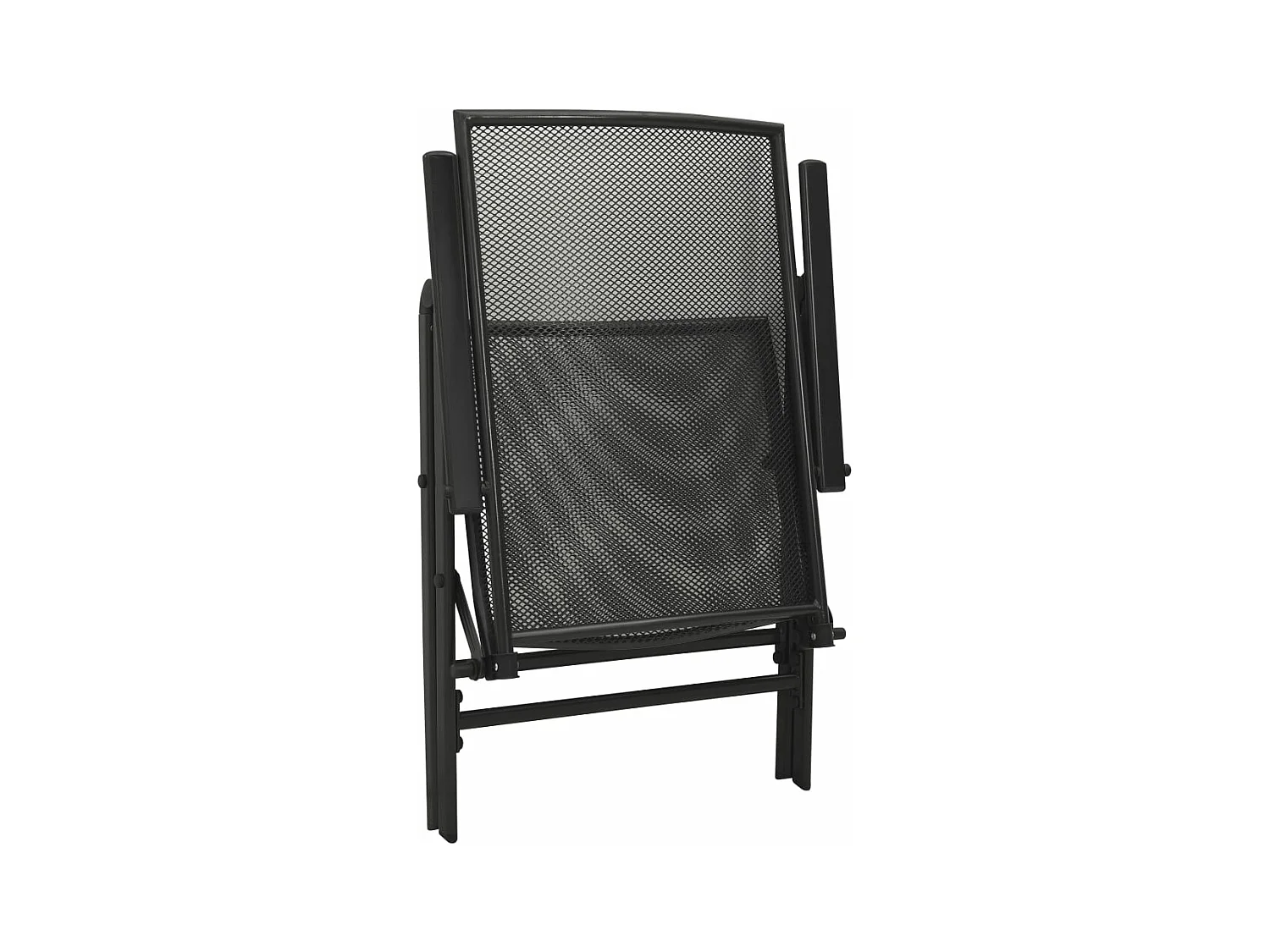 Set de sillas jardín reclinables 7 piezas acero antracita