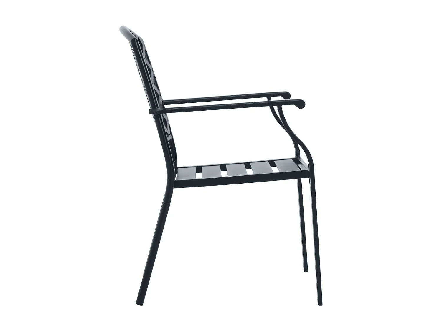 Ensemble de chaises de jardin empilables 3 pièces anthracite
