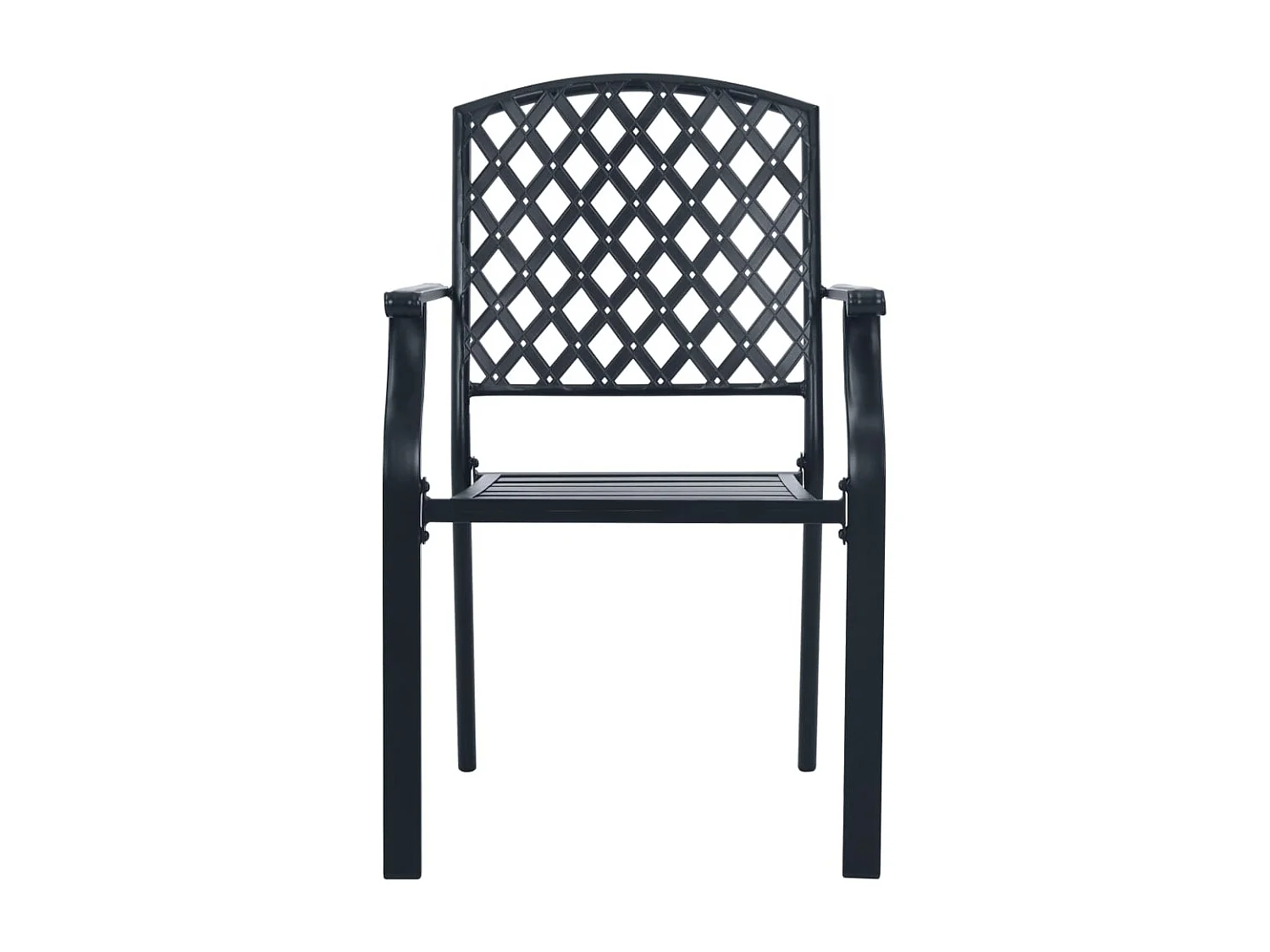 Ensemble de chaises de jardin empilables 3 pièces anthracite