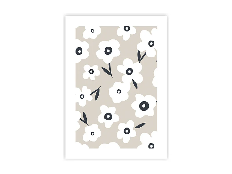 Affiche papier imprimé fleuri sans cadre