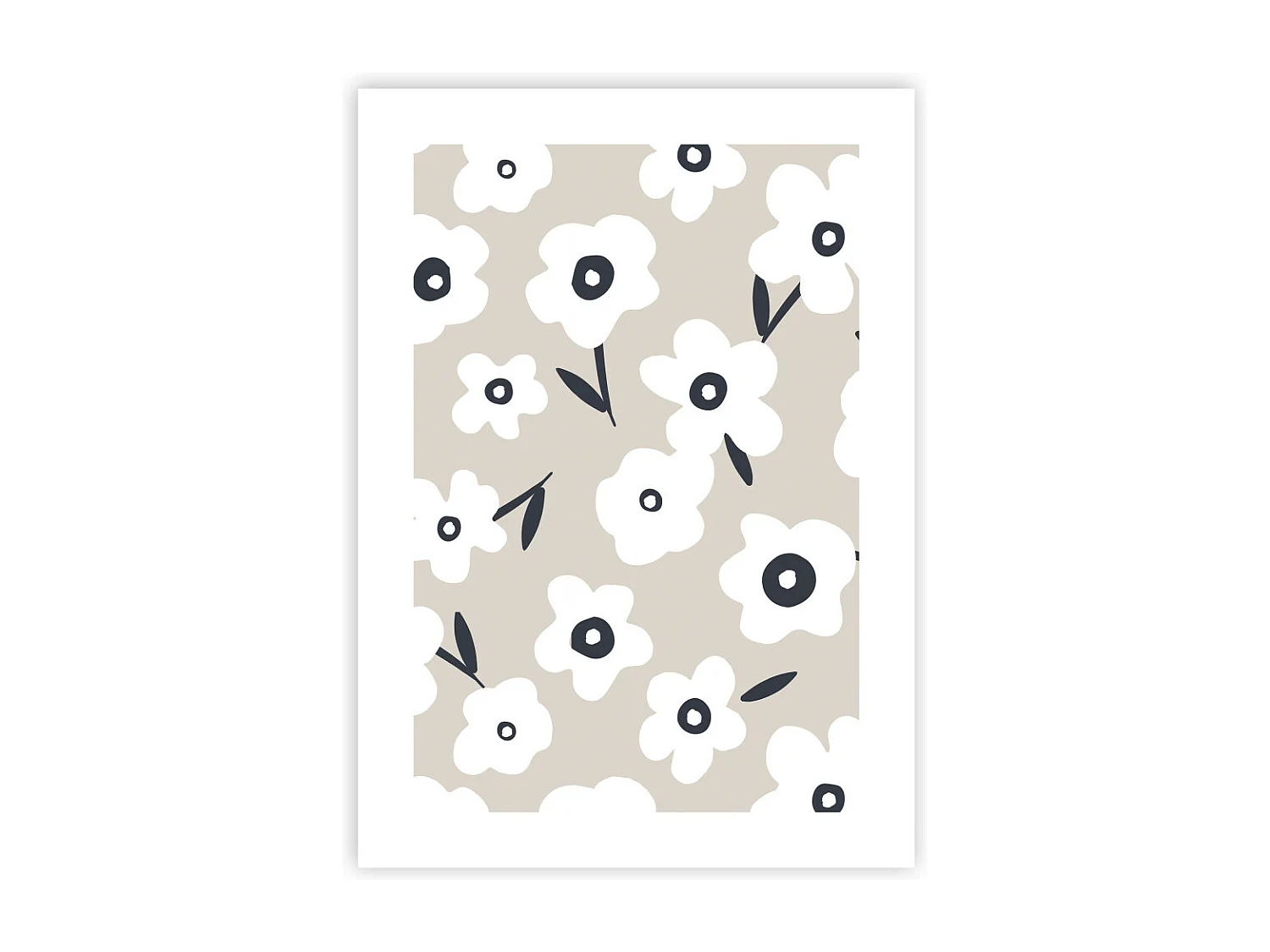 Affiche papier imprimé fleuri sans cadre