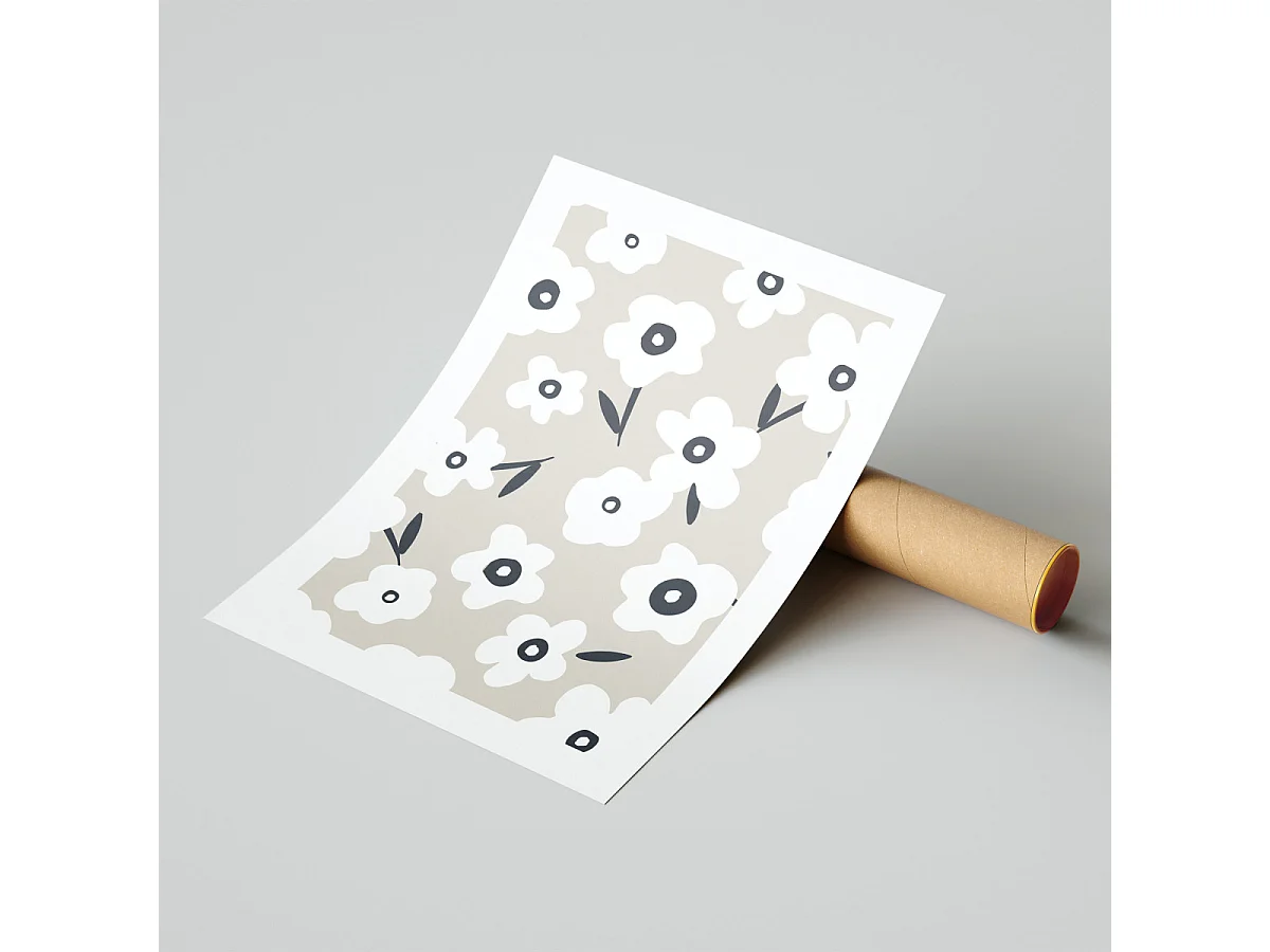 Affiche papier imprimé fleuri sans cadre