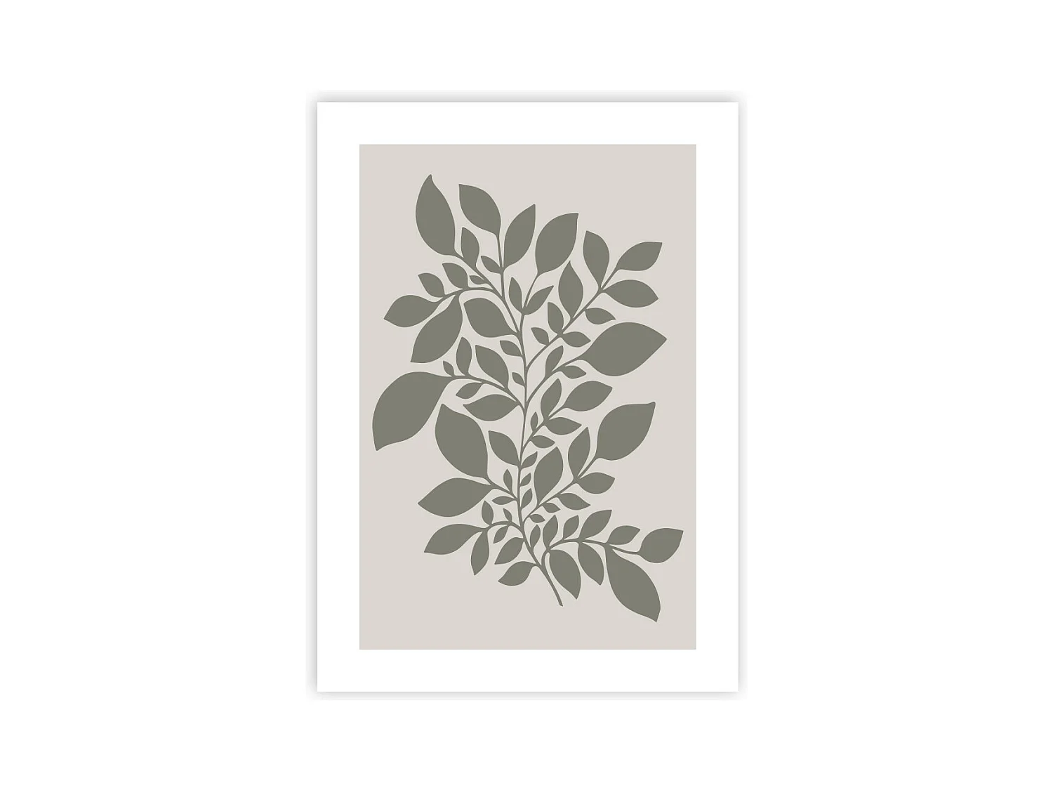 Affiche papier imprimé feuilles sans cadre