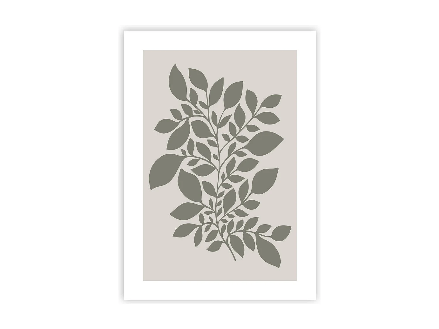 Affiche papier imprimé feuilles sans cadre