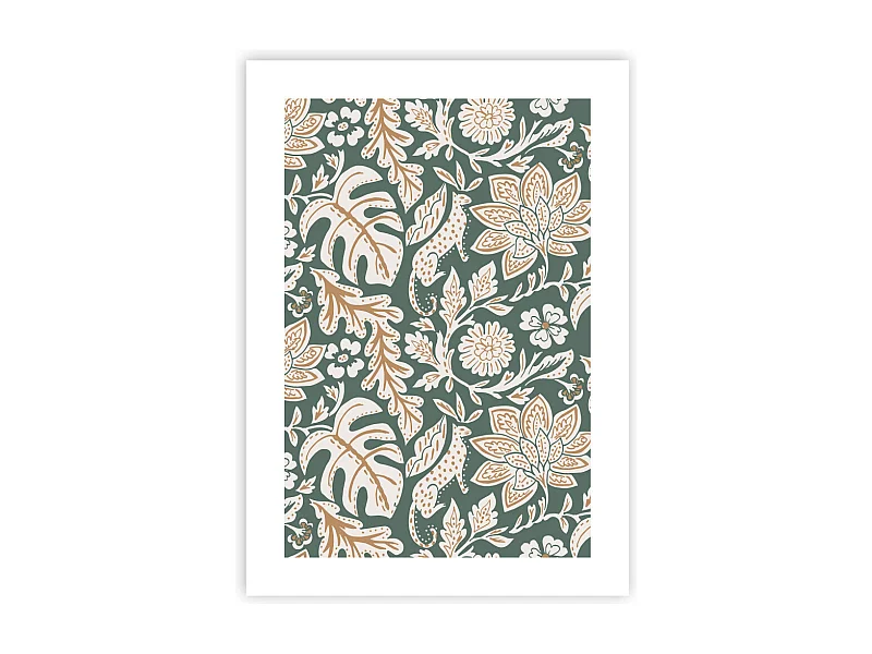 Affiche papier imprimé tropical sans cadre