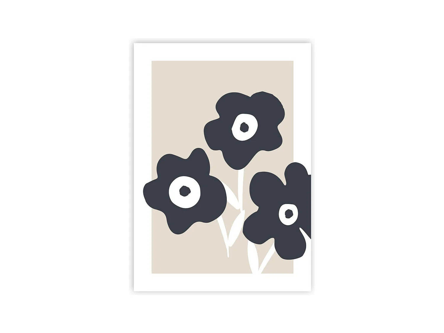 Affiche papier imprimé fleurs sans cadre