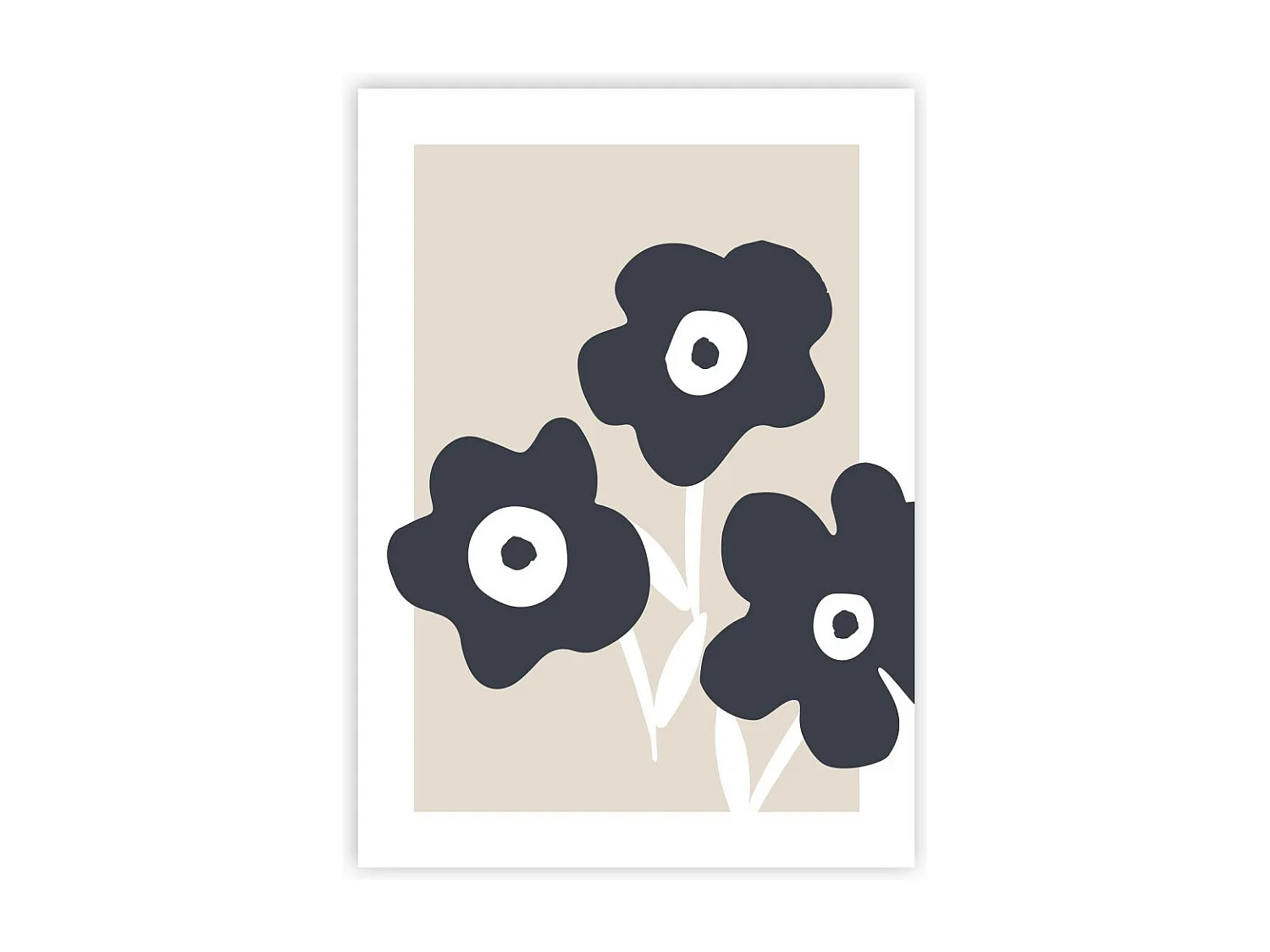 Affiche papier imprimé fleurs sans cadre