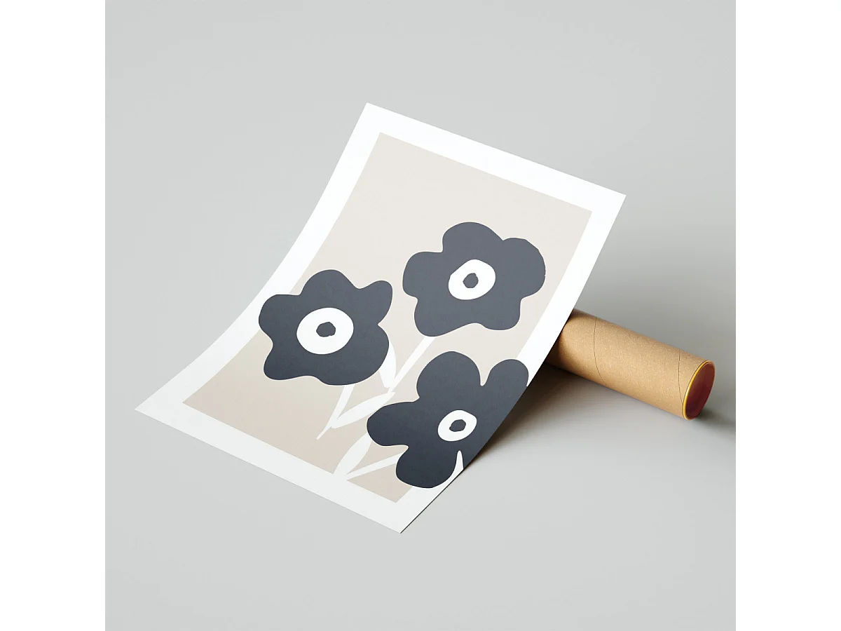 Affiche papier imprimé fleurs sans cadre