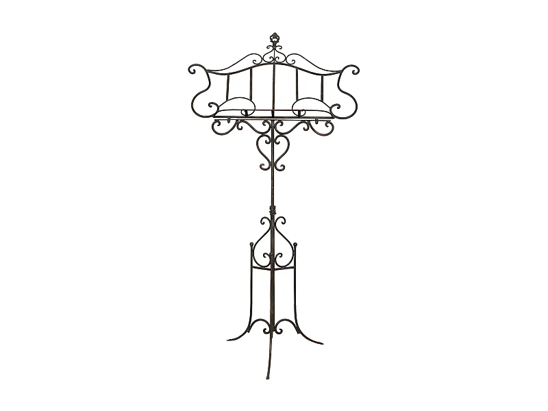 BISCOTTINI - Lutrin en fer - Finition antique en fer forgé massif - Parfait comme support - Porte-livre - Pied de sol - Structure en métal - Mobilier - 85x46x140 cm