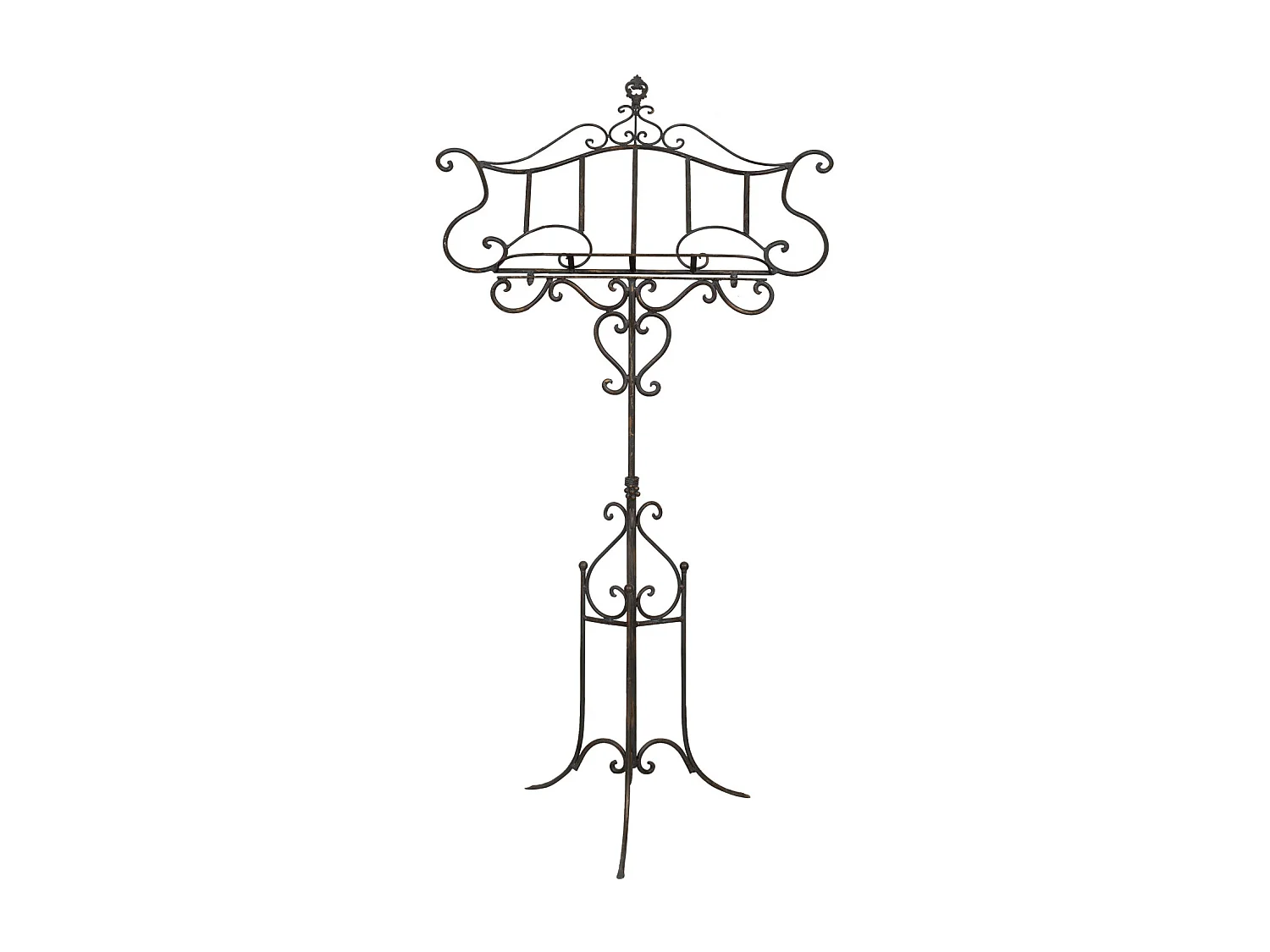 BISCOTTINI - Lutrin en fer - Finition antique en fer forgé massif - Parfait comme support - Porte-livre - Pied de sol - Structure en métal - Mobilier - 85x46x140 cm