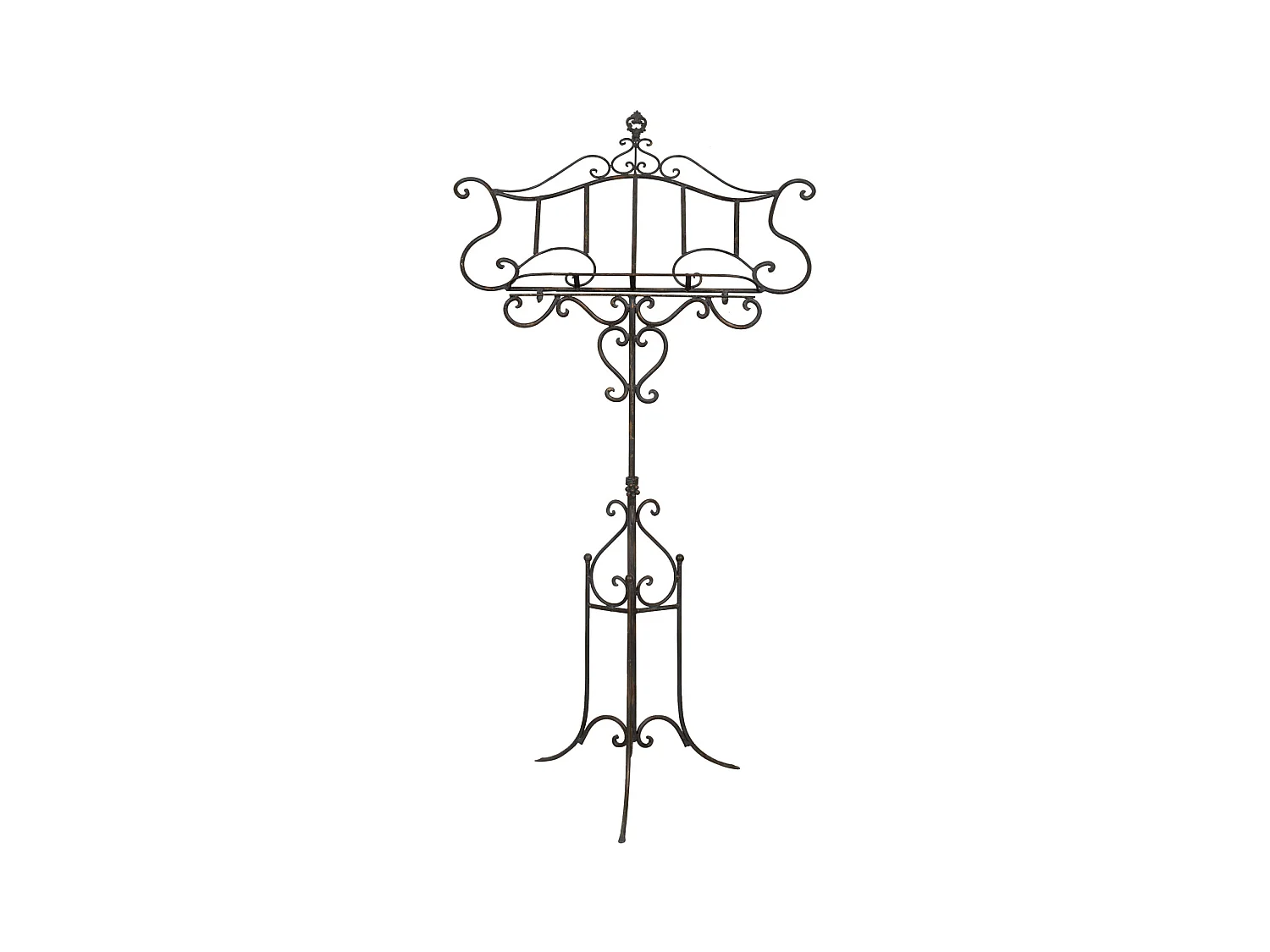 BISCOTTINI - Lutrin en fer - Finition antique en fer forgé massif - Parfait comme support - Porte-livre - Pied de sol - Structure en métal - Mobilier - 85x46x140 cm