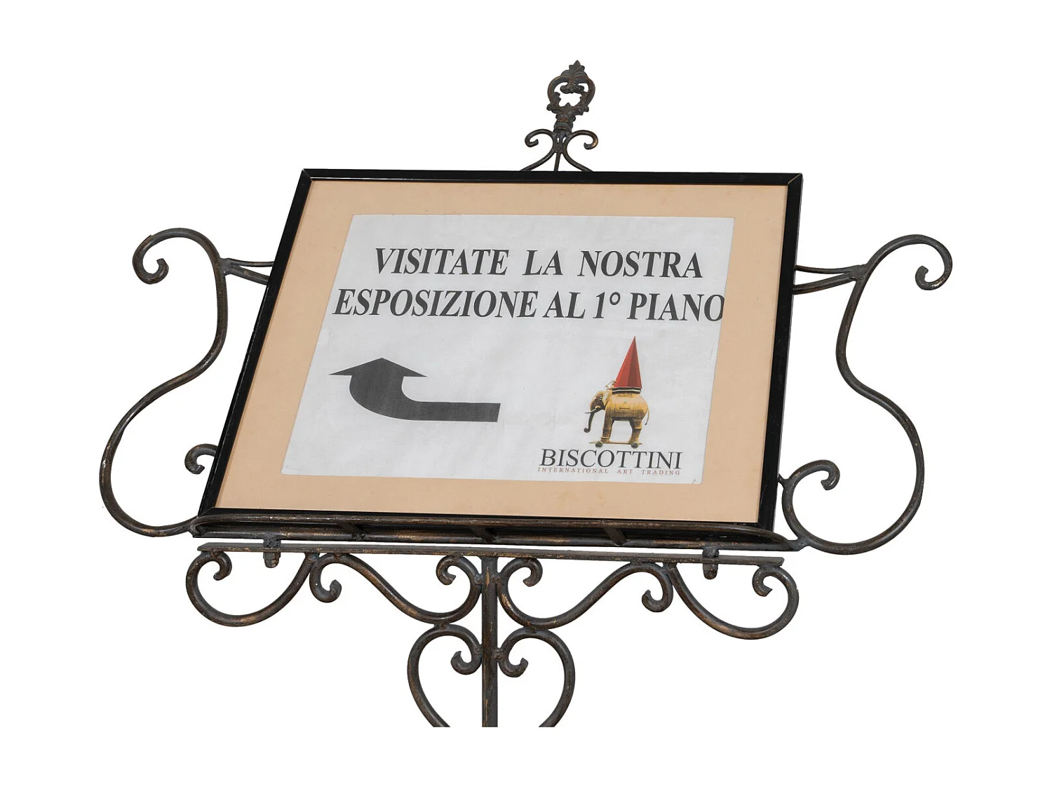 BISCOTTINI - Lutrin en fer - Finition antique en fer forgé massif - Parfait comme support - Porte-livre - Pied de sol - Structure en métal - Mobilier - 85x46x140 cm