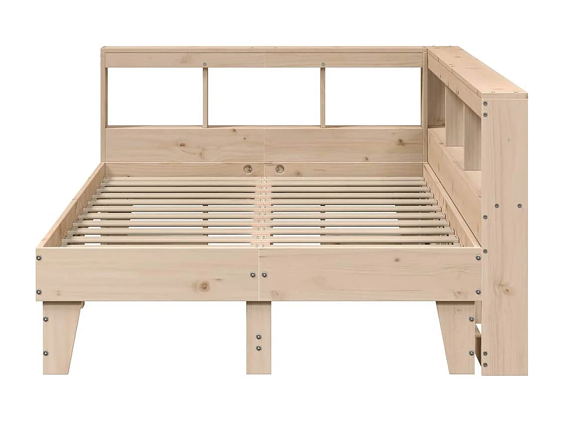 Lit bibliothèque sans matelas 140x190 cm bois de pin massif