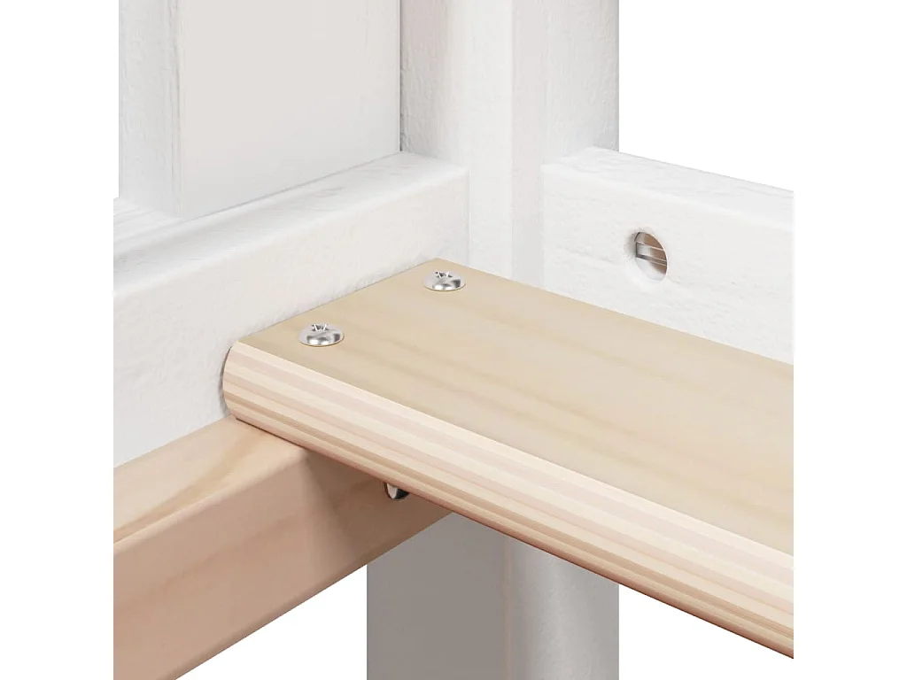 Lit haut avec toit blanc 90x200 cm bois de pin massif