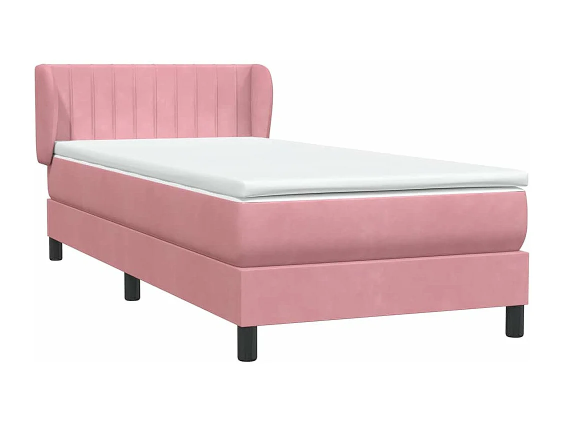 Cama com molas/colchão 80x220 cm veludo rosa
