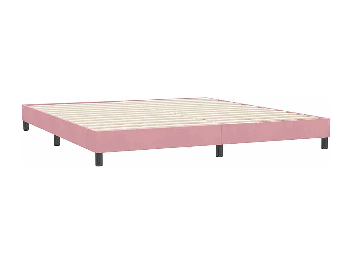 Cadre de lit sans matelas rose 180x220 cm velours